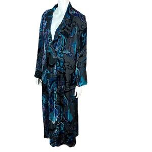 Silk Blend Burnout Velvet Duster Cardi Magic Whimsigoth Celestial Festival VTG